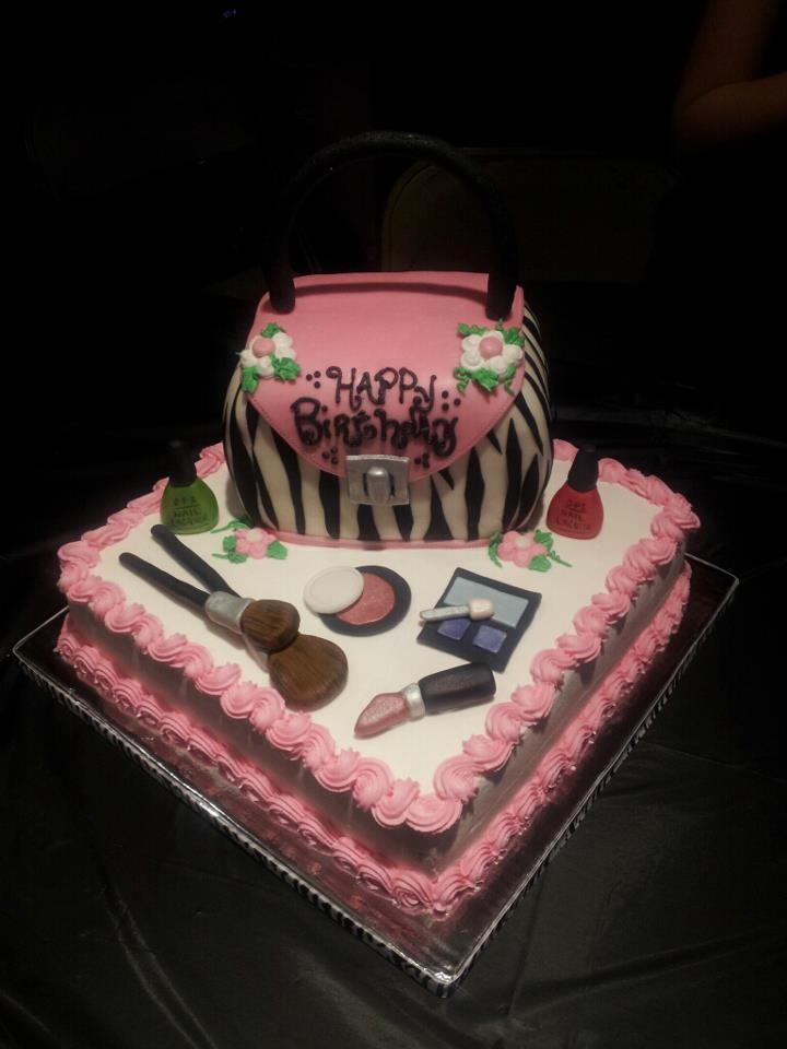 Purse and Makeup Cake