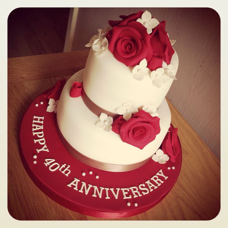 Ruby Wedding Anniversary Cake