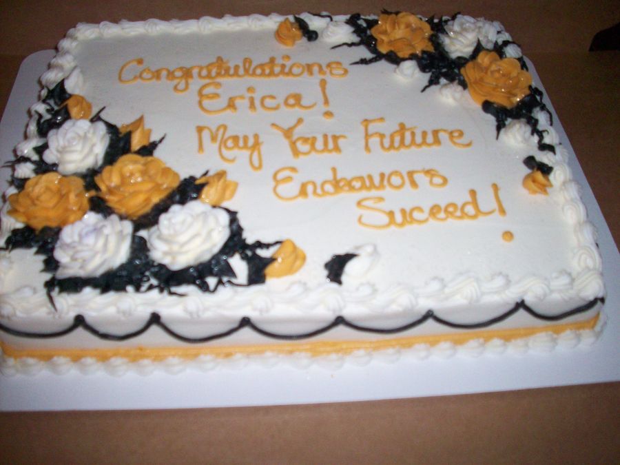 Simple Graduation Sheet Cake