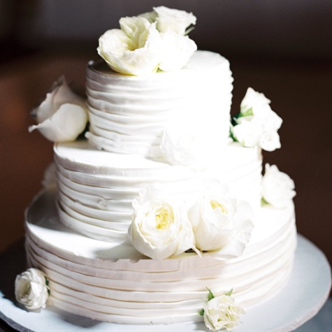 Simple White Buttercream Wedding Cake