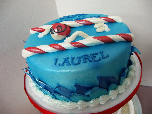 Swimming Themed Birthday Cake