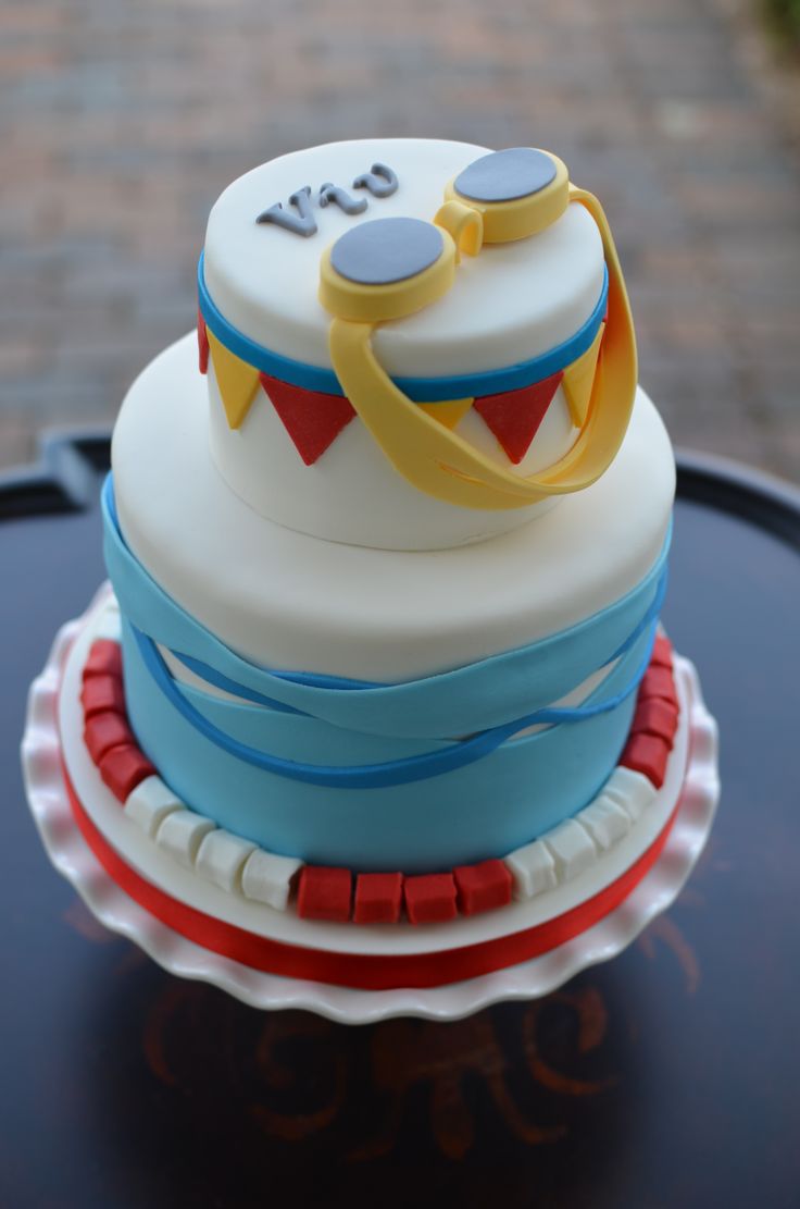 Swimming Themed Birthday Cake