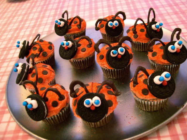 Valentine's Ladybug Cupcakes