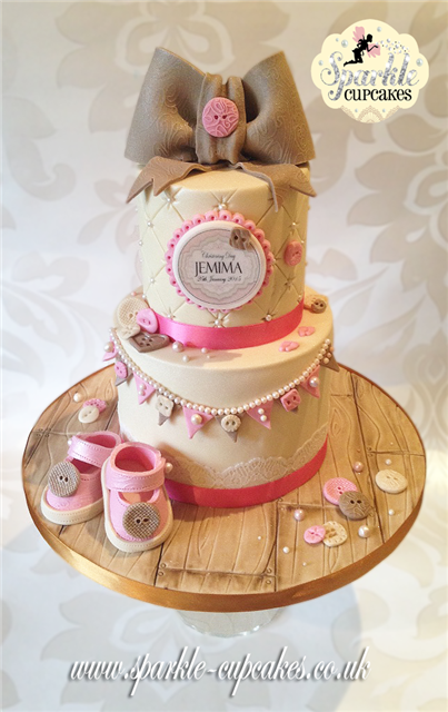 Vintage Baby Girl Cake