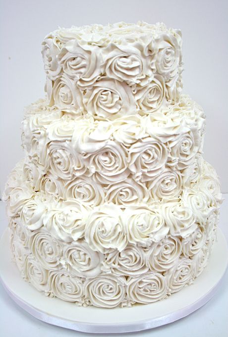 Wedding Cake with Buttercream Rosettes