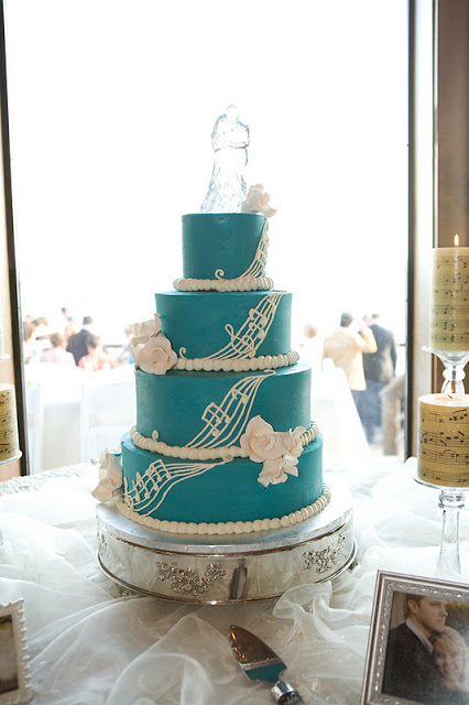 Wedding Cake with Music Notes