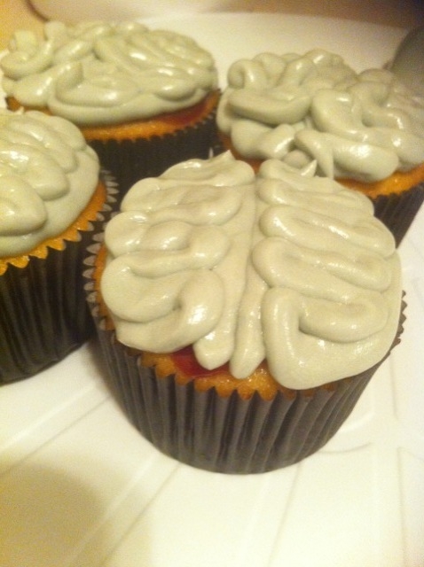 Zombie Brain Cupcakes