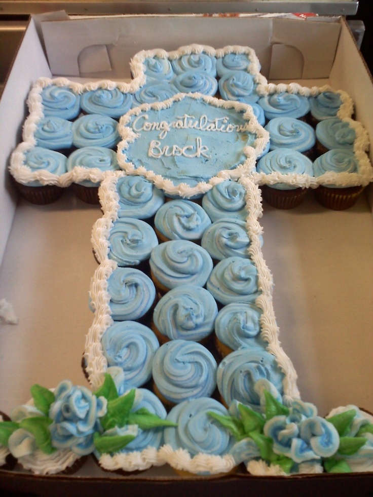 Baptism Cupcake Cross Cake