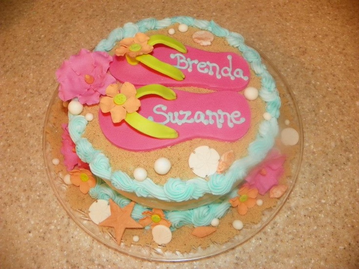 Beach Flip Flop Birthday Cake