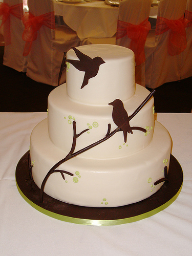 Bird Silhouette Wedding Cake