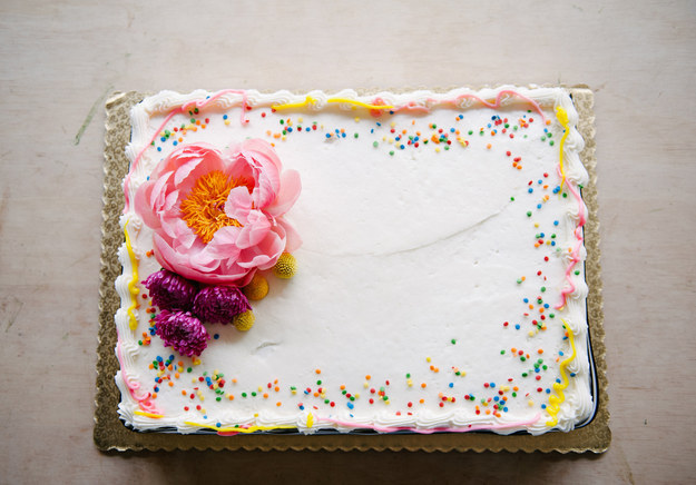 Birthday Sheet Cake with Flowers