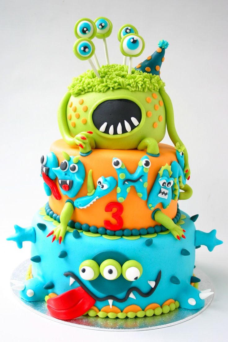 Boy Monster Birthday Cake