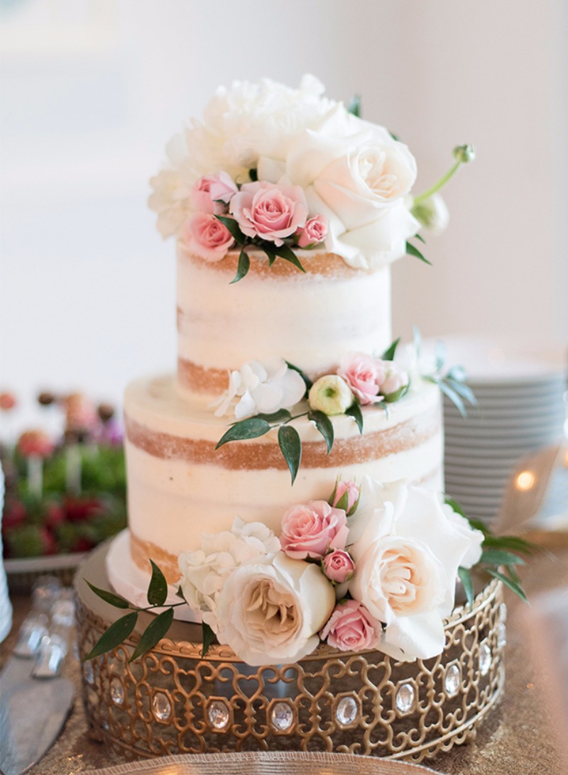 Bridal Shower Cakes with Pink and Gold