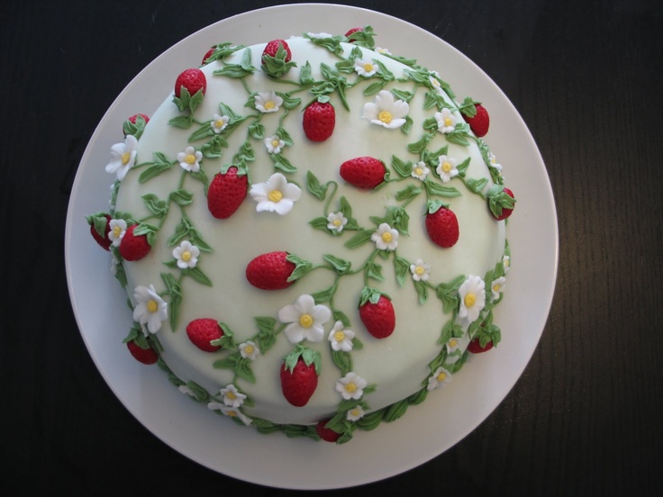 Cakes Decorated with Strawberries