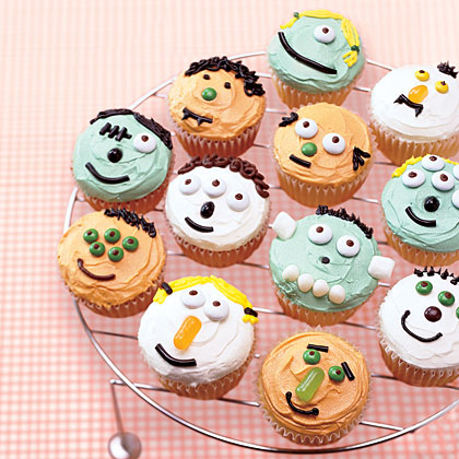 Cute Halloween Monster Cupcakes