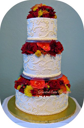 Elegant Fall Wedding Cake