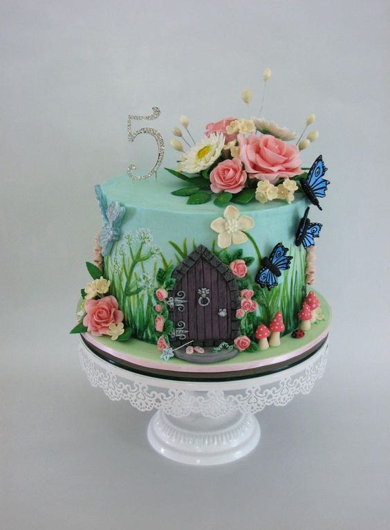 Fairy Garden Theme Birthday Cake Ideas