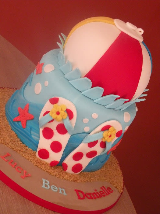 Flip Flop and Beach Ball Cake