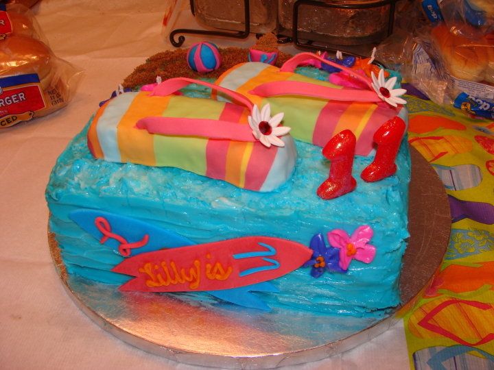 Flip Flop Beach Cake