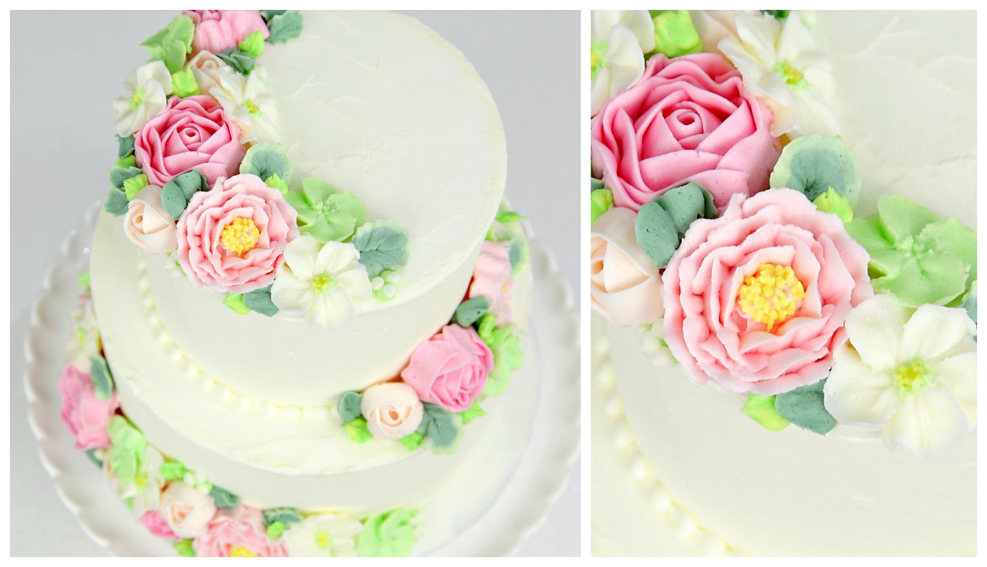 Flower Buttercream Wedding Cake