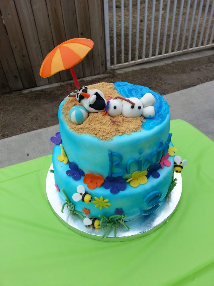 Frozen Summer Olaf Birthday Cake