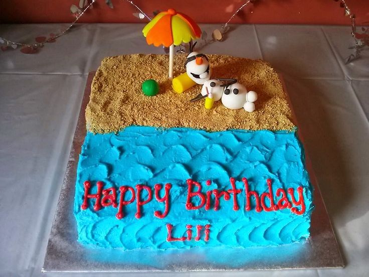 Frozen Summer Olaf Birthday Cake