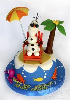 Frozen Summer Olaf Birthday Cake