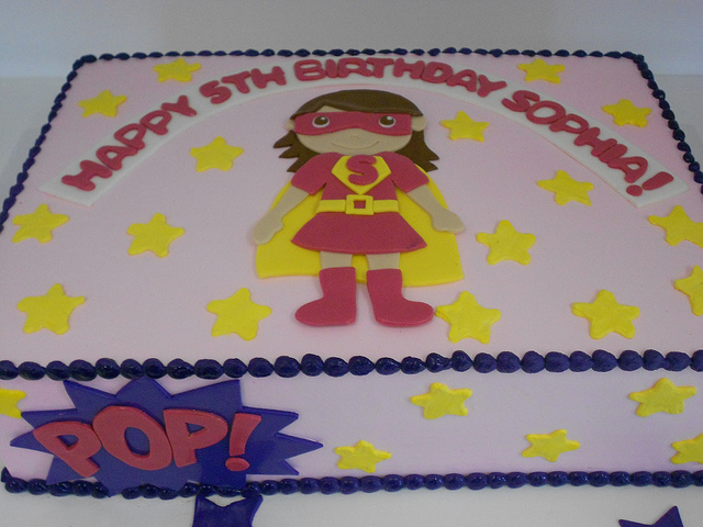 Girl Superhero Birthday Cake