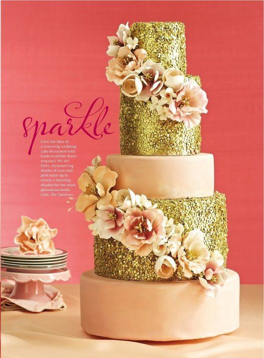 Gold Sparkle Wedding Cake