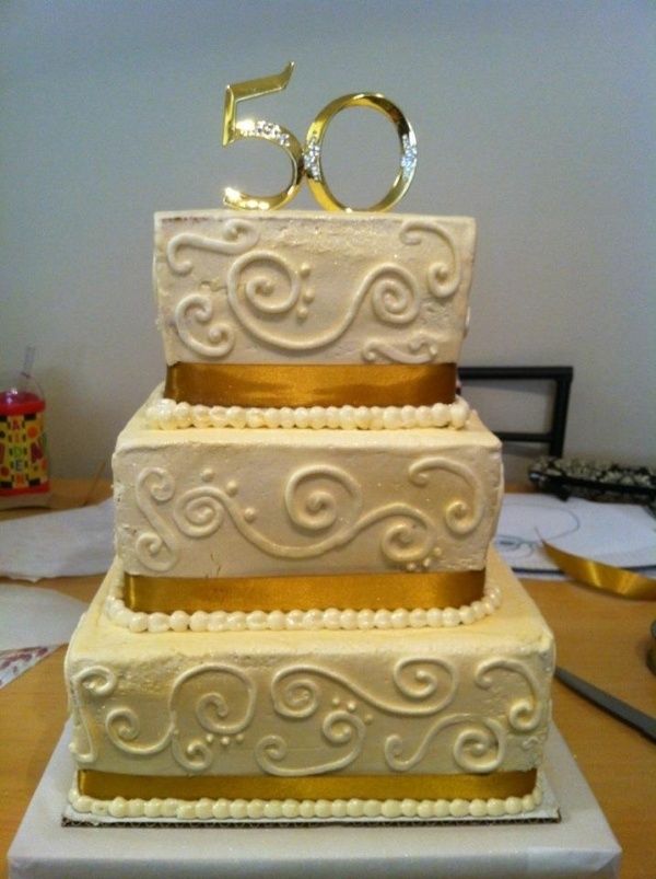 Golden Anniversary Cake