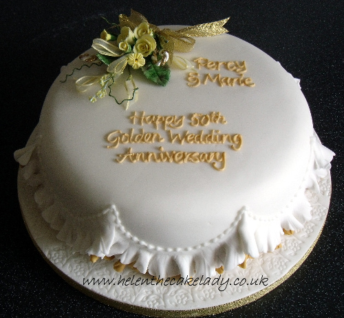 Golden Wedding Anniversary Cake