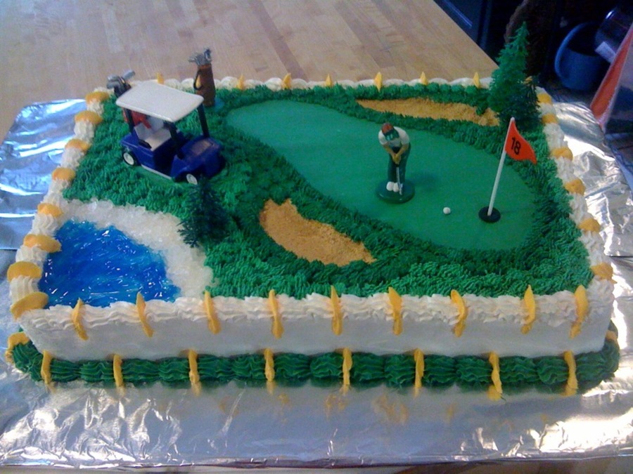 Golf Theme Retirement Cake