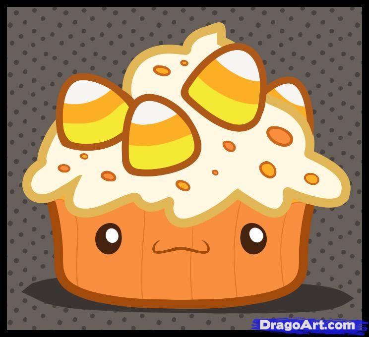 How to Draw Halloween Cupcake