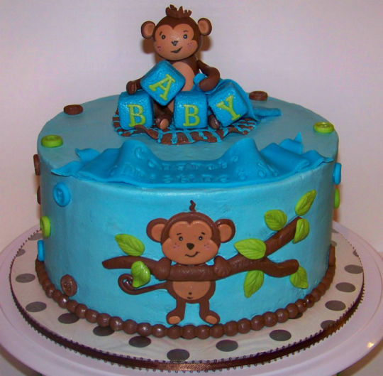 Monkey Baby Shower Cake