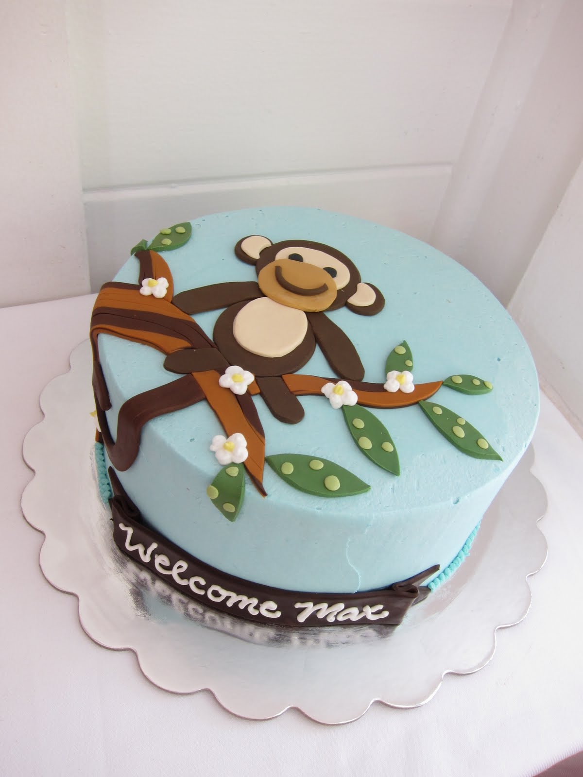 Monkey Boy Baby Shower Cake