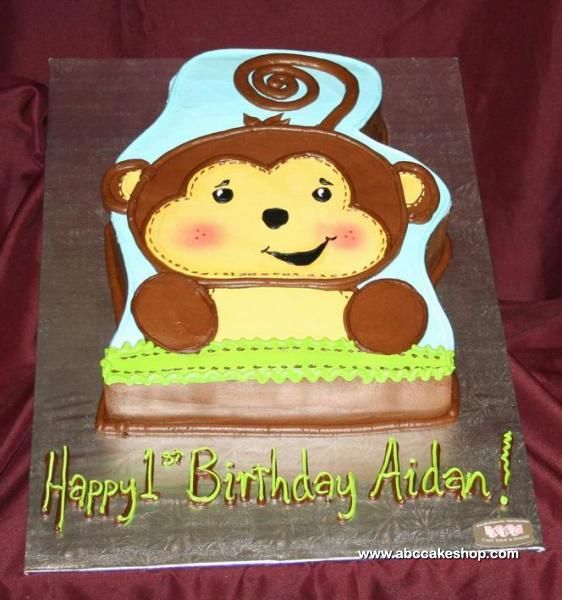 Monkey Boy Birthday Cake