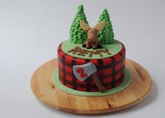 Moose Lumberjack Birthday Cake