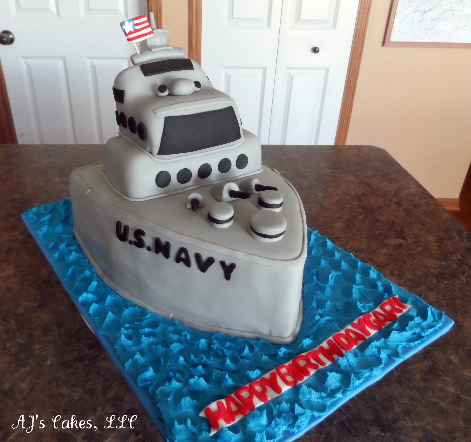 Navy Ship Happy Birthday Cake