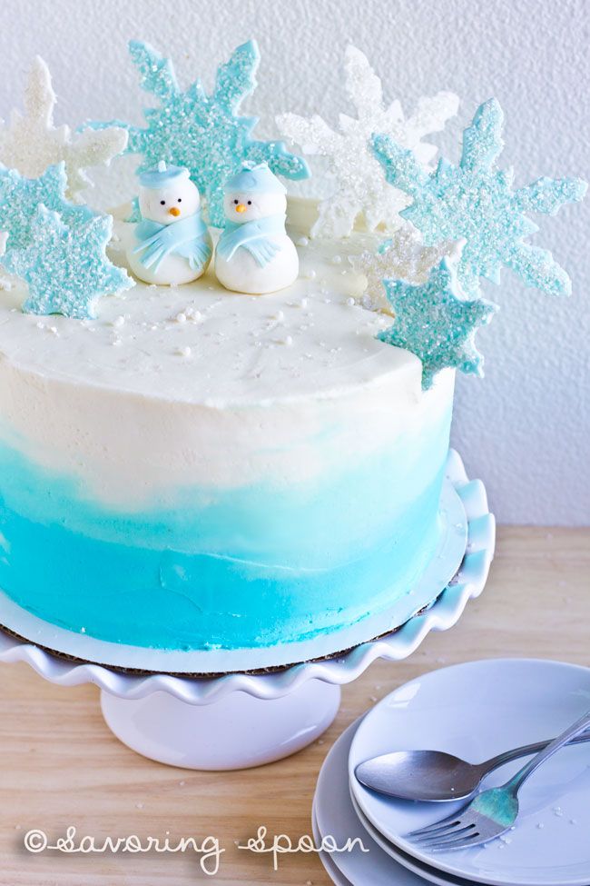 Ombre Winter Wonderland Cake