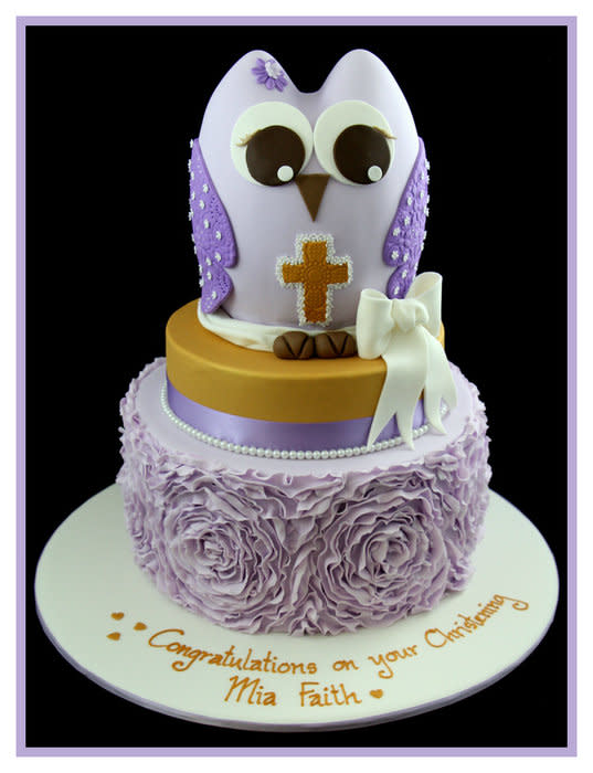 Owl Christening Cake