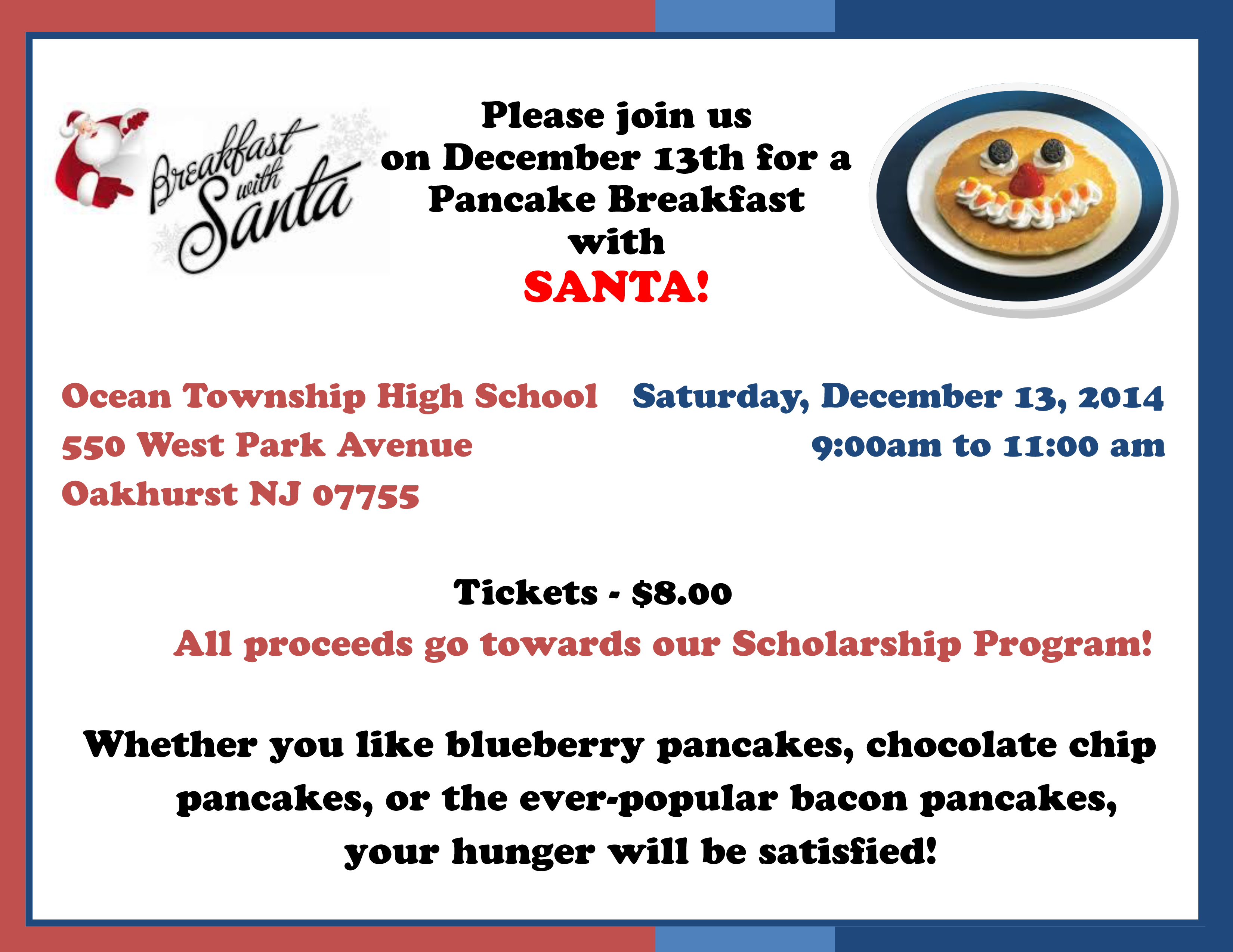 Pancake Breakfast with Santa Flyer