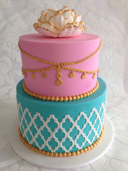 Pink and Gold Sweet 16 Cake