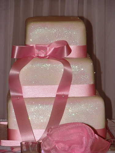 Pink Glitter Wedding Cake