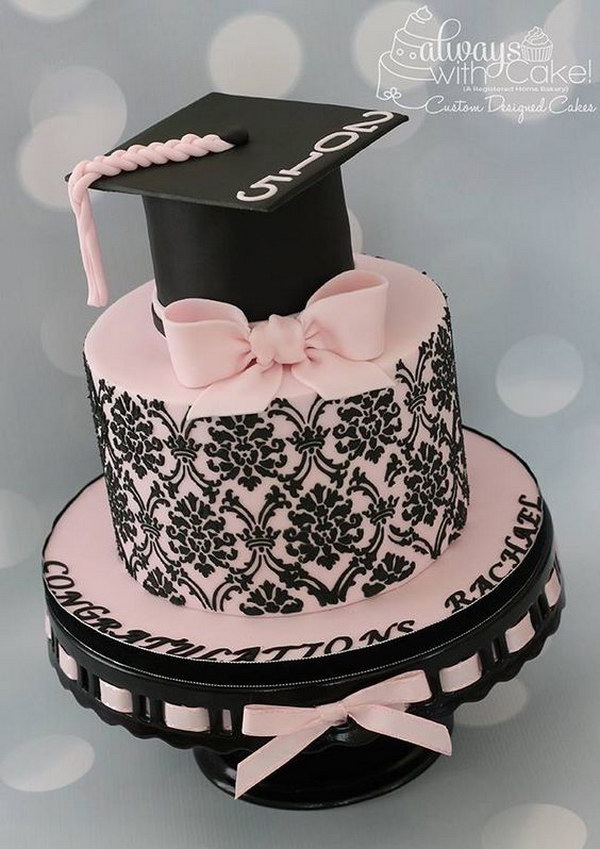 Pink Graduation Cakes Idea