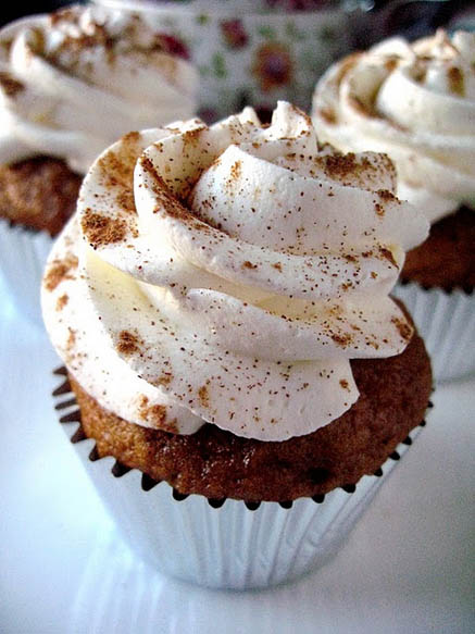 Pumpkin Cupcakes with Whipped Cream