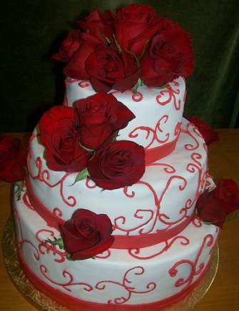 Red and White Wedding Cakes Designs