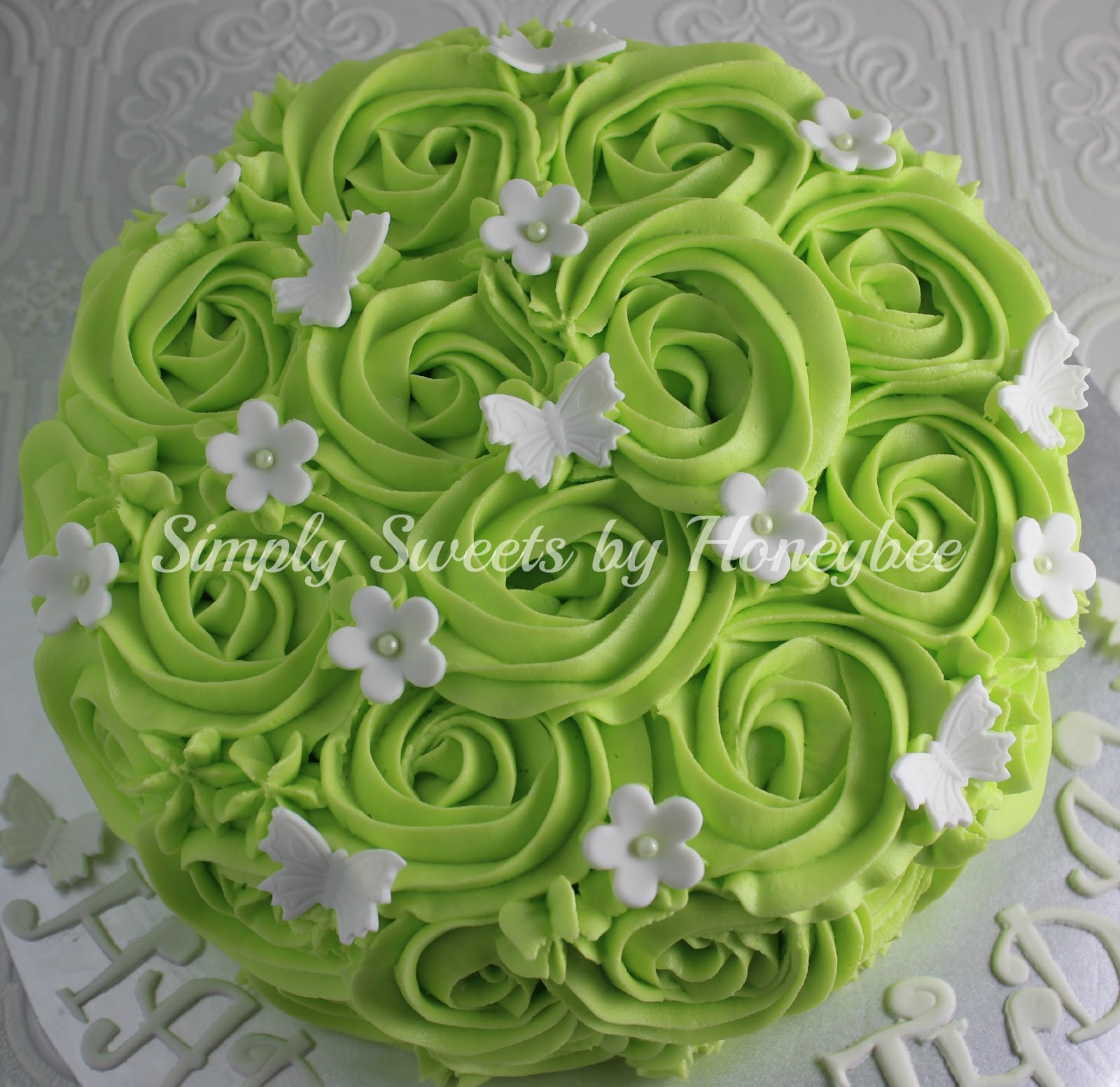 Rose Swirl Birthday Cake