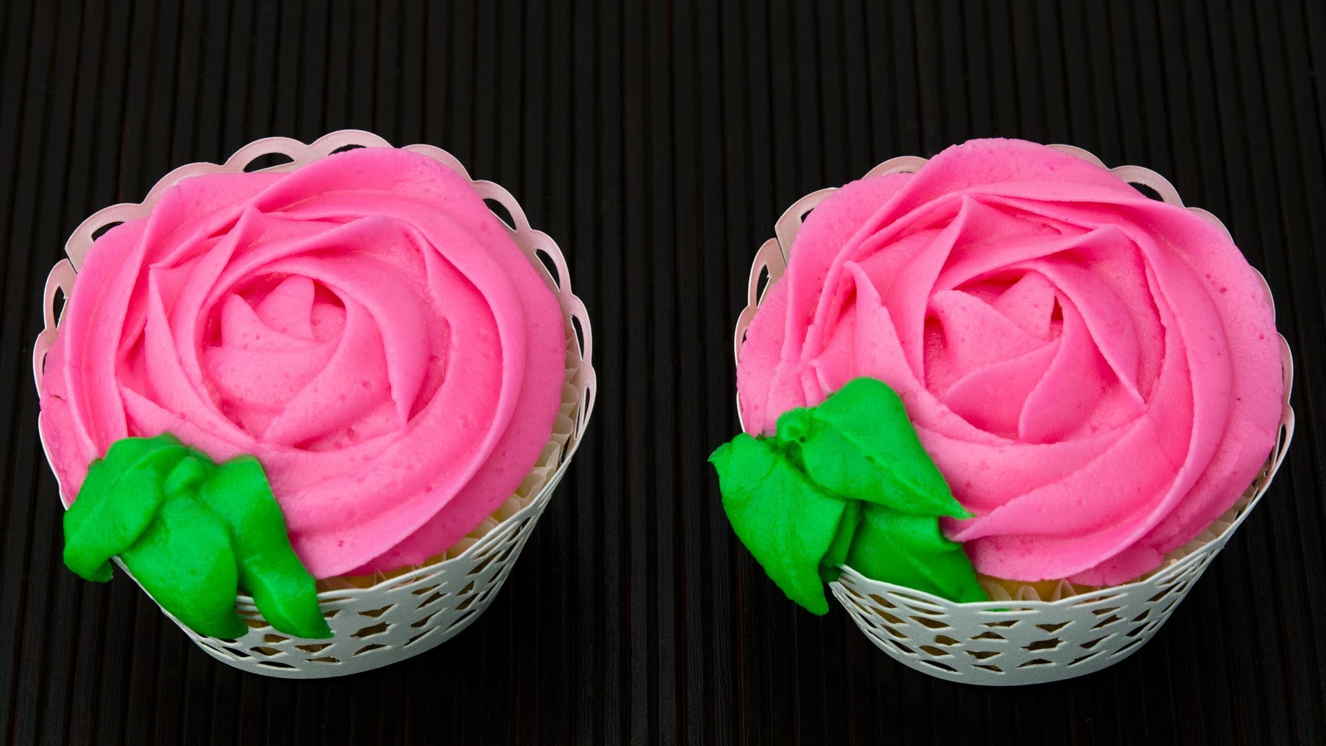 Rose Swirl Cupcakes with Icing