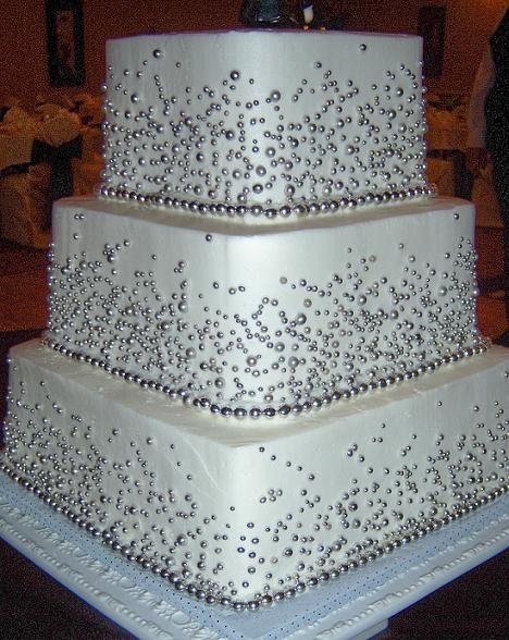 Silver Square Wedding Cakes