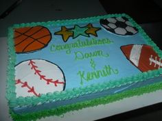 Sports Theme Baby Shower Cake